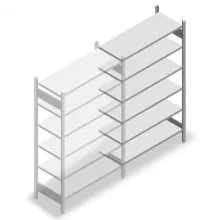 Fachbodenregal Heavy Duty 2000x1300x500mm (hxbxt) 6 Ebenen 150 kg Anbauregal