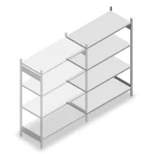 Fachbodenregal Heavy Duty 2000x1300x600mm (hxbxt) 4 Ebenen 150 kg Anbauregal