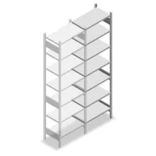 Fachbodenregal Heavy Duty 2500x750x400mm (hxbxt) 7 Ebenen 150 kg Anbauregal