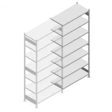 Teilweise gebrauchte Fachbodenregal Heavy Duty 3000x1000x500 mm (hxbxt) 7 Ebenen Anbauregal