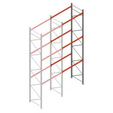 Palettenregal AR T2 6000x1850x1100mm (hxbxt) 3 Ebenen 2530kg/Ebene Anbauregal