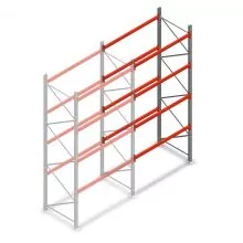 Palettenregal AR T2 4500x1850x1100mm (hxbxt) 4 Ebenen 2530kg/Ebene Anbauregal
