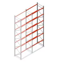 Palettenregal AR T2 6000x1850x1100mm (hxbxt) 6 Ebenen 2530kg/eb. Anbauregal mit vormontierten Rahmen