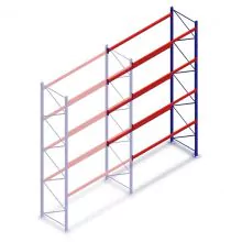 Gebrauchte SLP Palettenregal 5250x2700x1000 mm (hxbxt) 4 Ebenen Anbauregal