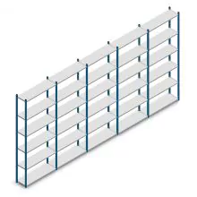 Vorteilsreihe Fachbodenregal Medium Duty 2500x5000x300 mm (hxbxt) 6 Ebenen blau