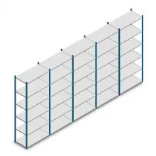 Vorteilsreihe Fachbodenregal Medium Duty 2500x5000x500 mm (hxbxt) 6 Ebenen blau