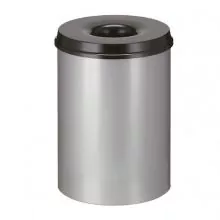 Flammenlöschender Papierkorb 30 Liter aluminiumgrau-schwarz