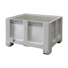 Palettenbox Blockpalettenformat 1200x1000x760 mm (LxBxH) auf 4 Füßen grau