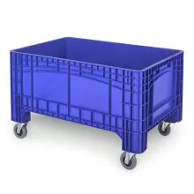 Fahrbare Palettenbox im Europalettenformat 1200x800x730 mm (lxbxh) blau