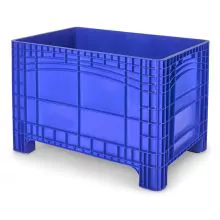 Palettenbox im Europalettenformat 1200x800x800 mm (LxBxH) auf 4 Füßen blau