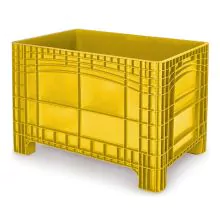 Palettenbox Europalettenformat 1200x800x800 mm (LxBxH) auf 4 Füßen gelb