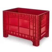 Palettenbox im Europalettenformat 1200x800x800 mm (lxbxh) auf 4 Füßen rot