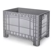 Palettenbox im Europalettenformat 1200x800x800 mm (LxBxH) auf 4 Füßen grau