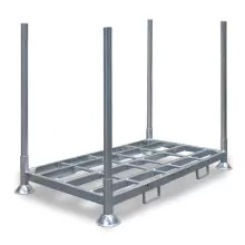 Stapelregal, doppelte Stapelrack inklusive vier Stäbe von 1500 mm 2025x1180x1330 mm (LxBxH) feuerverzinkt