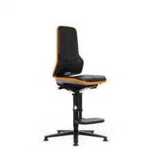 Bimos Arbeitsstuhl Neon mit Gleitern und Fußstütze Orange