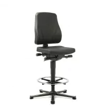 Bimos Arbeitsstuhl All-in-One mit Gleitern und Fußring Schwarz