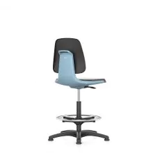 Bimos Arbeitsstuhl Labsit mit Gleitern und Fußring Blau
