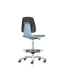 Bimos Arbeitsstuhl Labsit mit Rollen und Fußring Blau