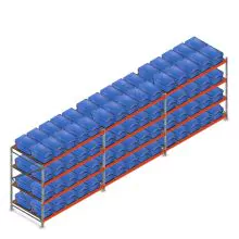 Vorteilsreihe Fächerschrank AR 2000x6950x1200 mm (hxbxt) 4 Ebenen