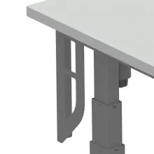 Bügelset für den Aufbau an der Rückseite eines elektrisch verstellbaren Arbeitstisches