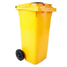 Kunststoffcontainer mit Rosette 120L, Gelb