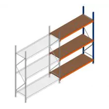 Weitspannregal Kimer 2250x1500x600 mm (hxbxt) 3 Ebenen Anbauregal