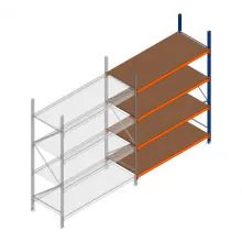 Weitspannregal Kimer 2250x1500x800 mm (hxbxt) 4 Ebenen Anbauregal