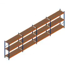 Vorteilsreihe Weitspannregal Kimer 1750x6250x600 mm (hxbxt) 3 Ebenen mit vormontierten Rahmen