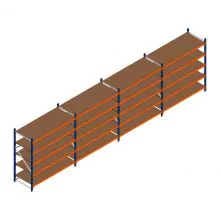 Vorteilsreihe Weitspannregal Kimer 1750x6250x800 mm (hxbxt) 5 Ebenen mit vormontierten Rahmen