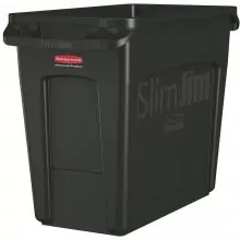 Slim Jim Behälter mit Luftschlitzen, 60 ltr schwarz, Rubbermaid