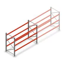 Palettenregal AR T2 2000x2700x1100mm (hxbxt) 3 Ebenen 2844kg/eb. Anfangsregal mit vormontierten Rahmen