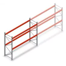 Palettenregal AR T2 2500x3300x1100mm (hxbxt) 2 Ebenen 2415kg/ebene Anfangsregal mit vormontierten Rahmen