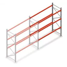 Palettenregal AR T2 3000x2700x1100mm (hxbxt) 3 Ebenen 1820kg/Ebene Anbauregal
