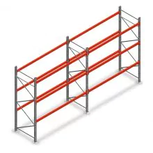 Kombiangebot Palettenregal AR T2 3000x5640x1100 mm (hxbxt) 3 Ebenen 2844kg/Ebene mit vormontierten Rahmen