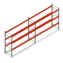 Kombiangebot Palettenregal AR T2 3000x6840x1100 mm (HBT) 3 Ebenen 2415 kg/Ebene mit vormontierten Rahmen