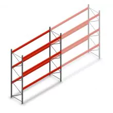 Palettenregal AR T2 3500x3300x1100mm (hxbxt) 3 Ebenen 2415kg/Ebene Anfangsregal mit vormontierten Rahmen