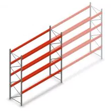 Palettenregal AR T2 4000x3300x1100mm (hxbxt) 4 Ebenen 2415kg/ebene Anfangsregal mit vormontierten Rahmen