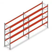 Palettenregal-Kombiangebot AR T2 4000x6840x1100 mm (hxbxt) 4 Ebenen 2415kg/Ebene mit vormontierten Rahmen