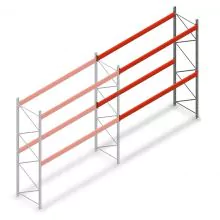 Palettenregal AR T2 4000x3300x1100mm (hxbxt) 2 Ebenen 2415kg/Ebene Anbauregal