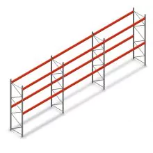 Vorteilsreihe Palettenregal AR T2 4000x11120x1100mm (hxbxt) 2 Ebenen 3004kg/ebene mit vormontierten Rahmen