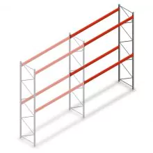 Palettenregal AR T2 4500x3300x1100mm (hxbxt) 2 Ebenen 2415kg/Ebene Anbauregal