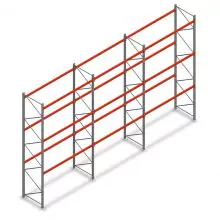 Vorteilsreihe Palettenregal AR T2 5000x8420x1100mm (hxbxt) 3 Ebenen 2844kg/Ebene mit vormontierten Rahmen