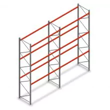Kombiangebot Palettenregal AR T2 5000x5640x1100 mm (hxBxT) 3 Ebenen 3636kg/Ebene mit vormontierten Rahmen