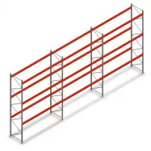 Vorteilsreihe Palettenregal AR T2 5000x11120x1100mm (hxbxt) 3 Ebenen 2252kg/Ebene mit vormontierten Rahmen