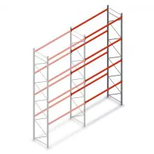 Palettenregal AR T2 6000x2700x1100mm (hxbxt) 4 Ebenen 1820kg/Ebene Anbauregal