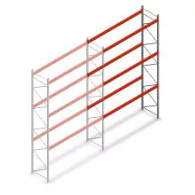 Palettenregal AR T2 6000x3300x1100mm (hxbxt) 3 Ebenen 2415kg/eb Anbauregal