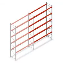 Palettenregal AR T2 6000x3300x1100mm (hxbxt) 5 Ebenen 2415kg/Ebene Anbauregal