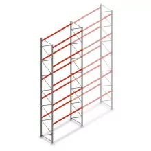 Palettenregal AR T2 8000x2700x1100mm (hxbxt) 5 Ebenen 2844kg/Level Anfangsregal mit vormontierten Rahmen