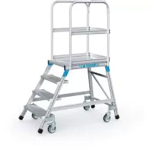 Fahrbare Plattformleiter Zarges Aluminium einzeln 4 Stufen 960 mm