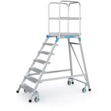 Fahrbare Plattformtreppe Zarges Aluminium einseitig 7 Stufen 1680 mm